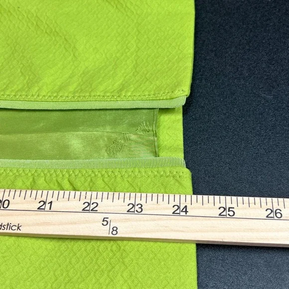 Vtg Marshall Fields Chartreuse Green Cotton Lined Blazer Jacket Women's Size 10 - Picture 9 of 10